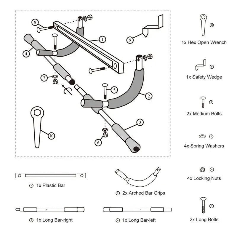 Adjustable Doorway Pull Up Bar- Fusion Flex