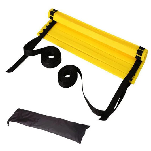Yellow and Black Agility Ladder rolled up.