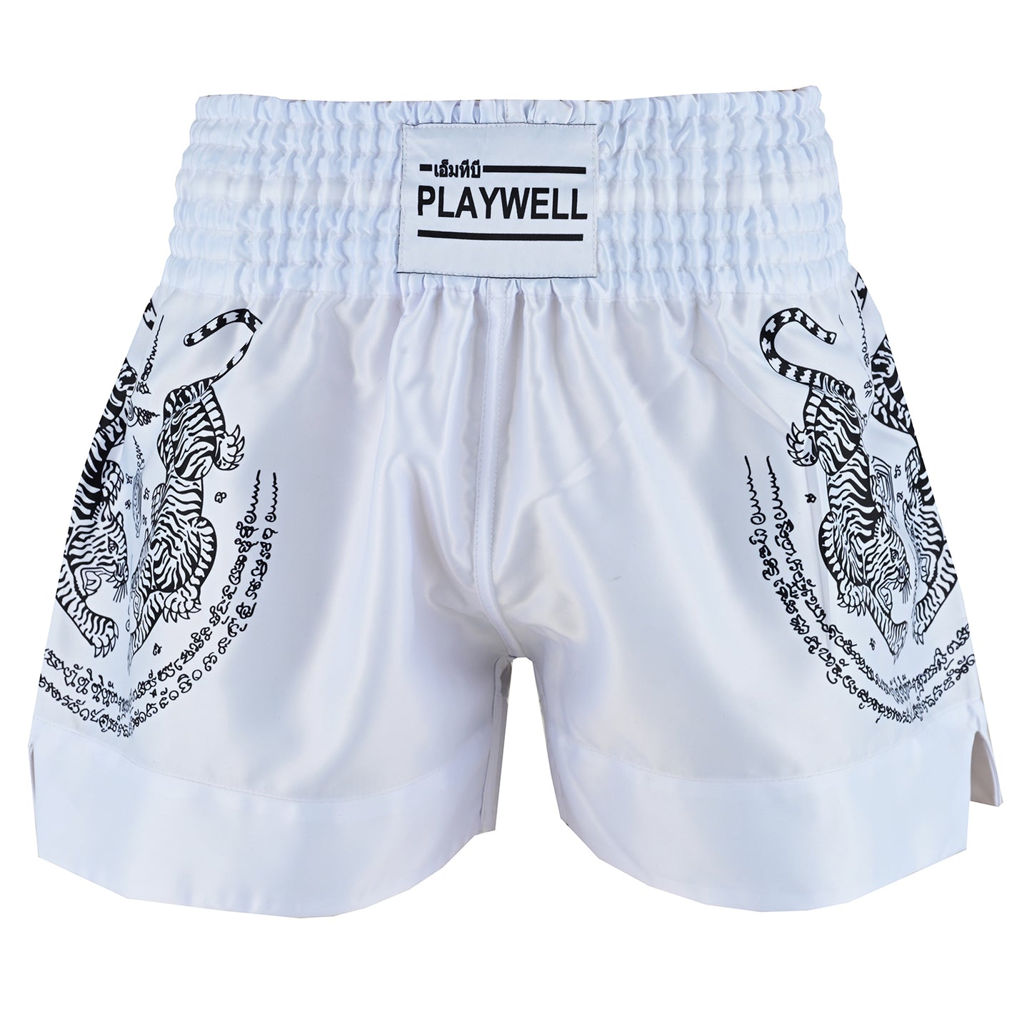 Twin Tigers Muay Thai Boxing Gloves, Shin Pads & Shorts - White
