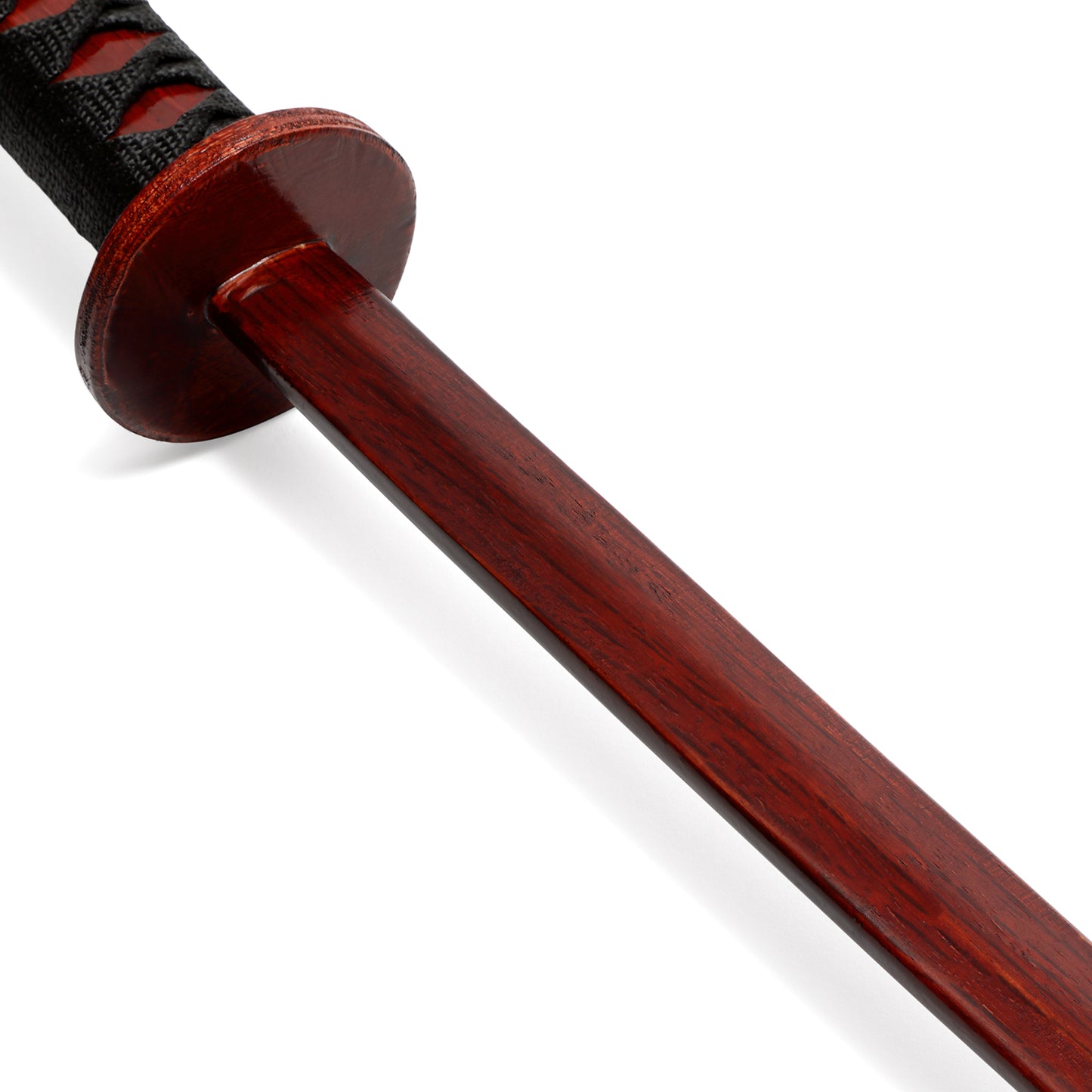 Wooden Roped Bokken With Scabbard - Cherry Oak