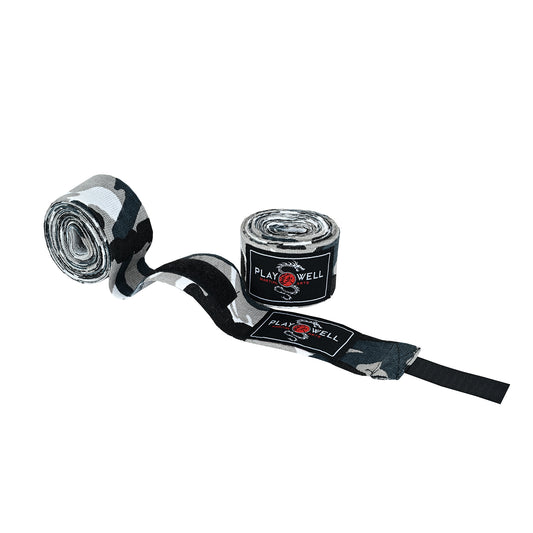 Boxing Elasticated Cotton Grey Camo Hand Wraps  - 4M