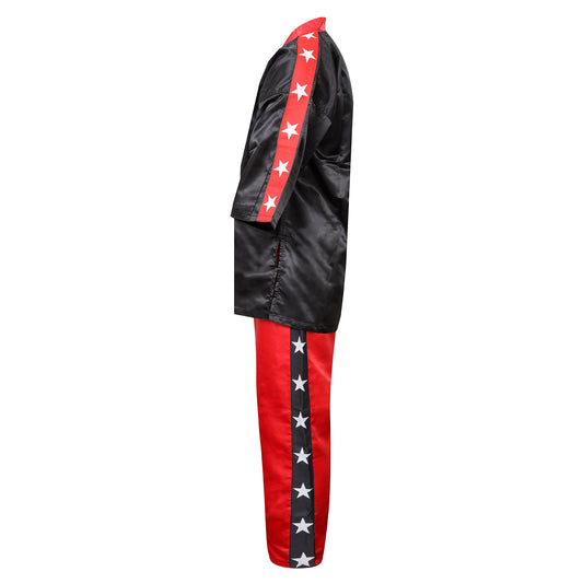 Competition Kickboxing Satin Uniform - Black/Red