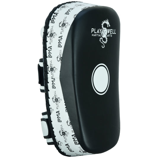 Playwell Elite Deluxe " Logos" Leather Curved Thai Pad - Pair