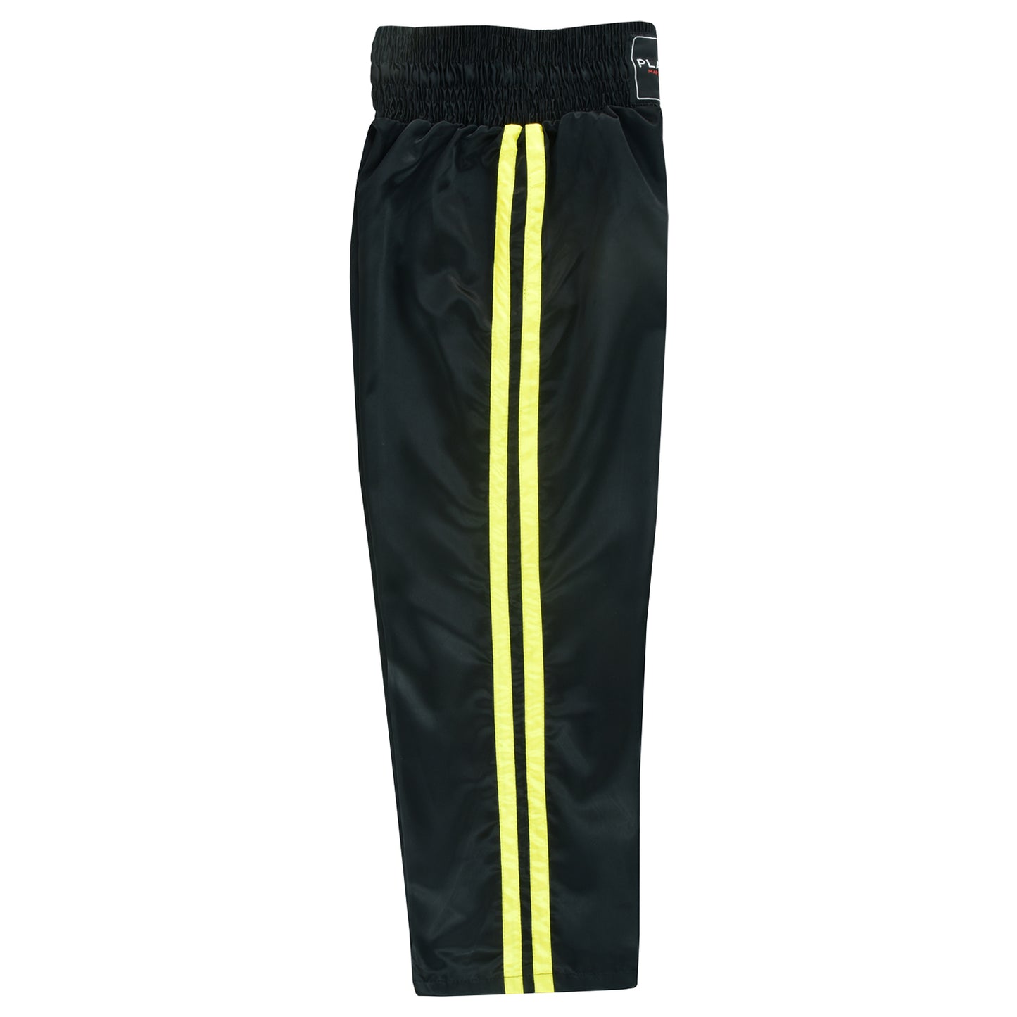 Adults Full Contact Black Satin Kickboxing Pants With Stripes