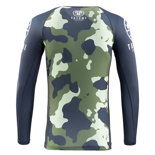 Tatami Mens MTP Green Camo Long Sleeve Rash Guard