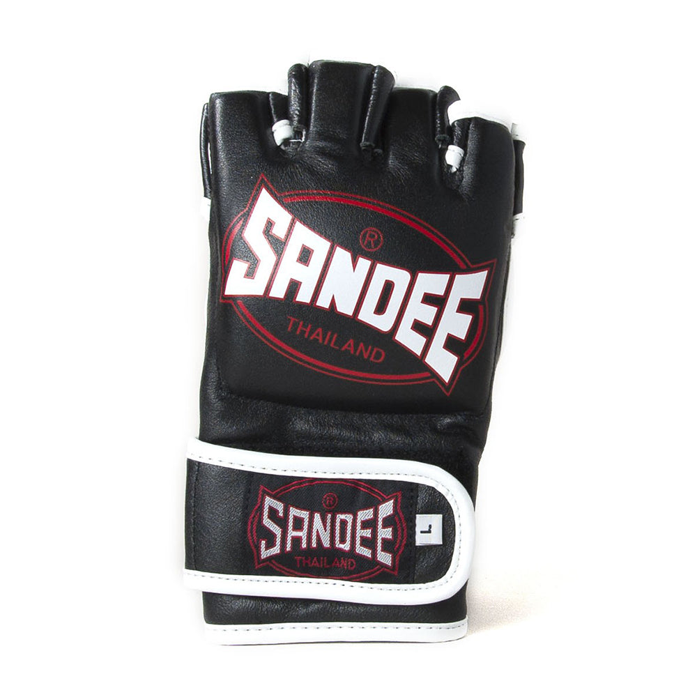 Sandee MMA Leather Fight Gloves - Black 4oz
