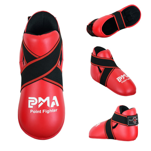 Semi Contact Point Sparring Boots - Red - New