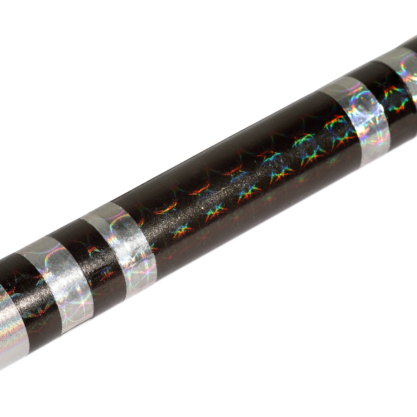 Chrome Spiral Competition Lotus Wood Nunchaku - Silver/Black