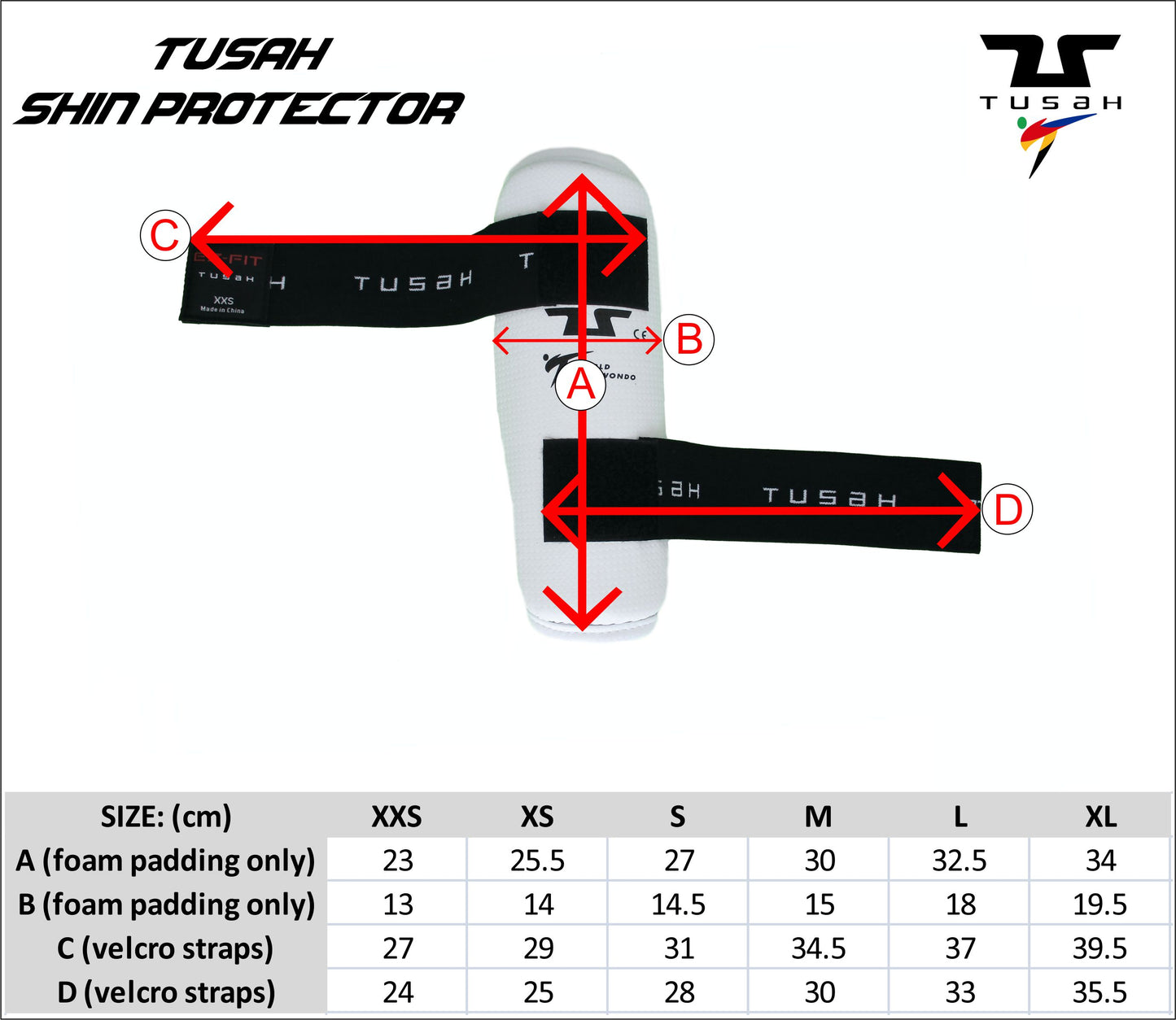 Tusah WT Taekwondo Competition Approved Shin Guards