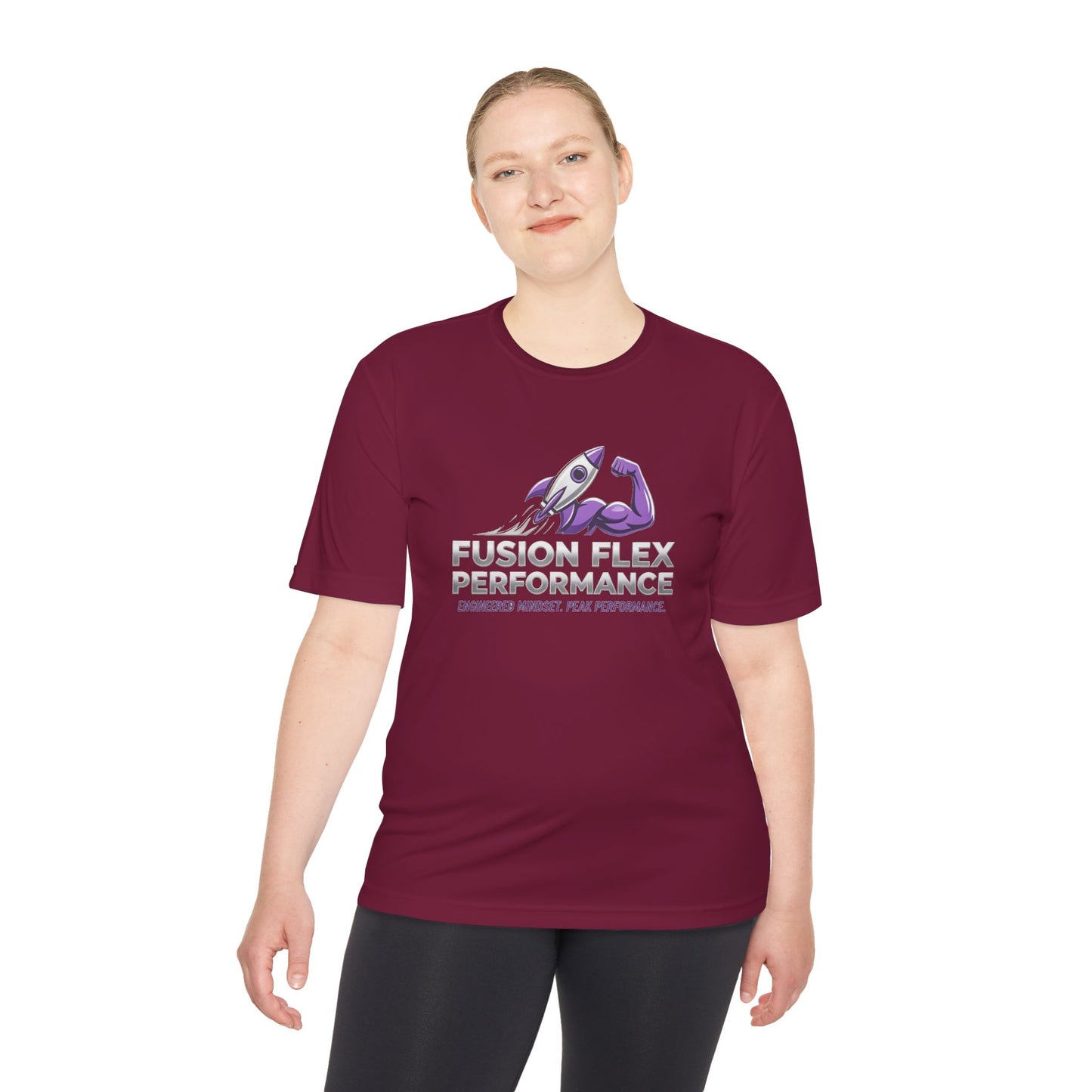 Fusion Flex Performance Tee — Rocket Logo Moisture‑Wicking Athletic Shirt