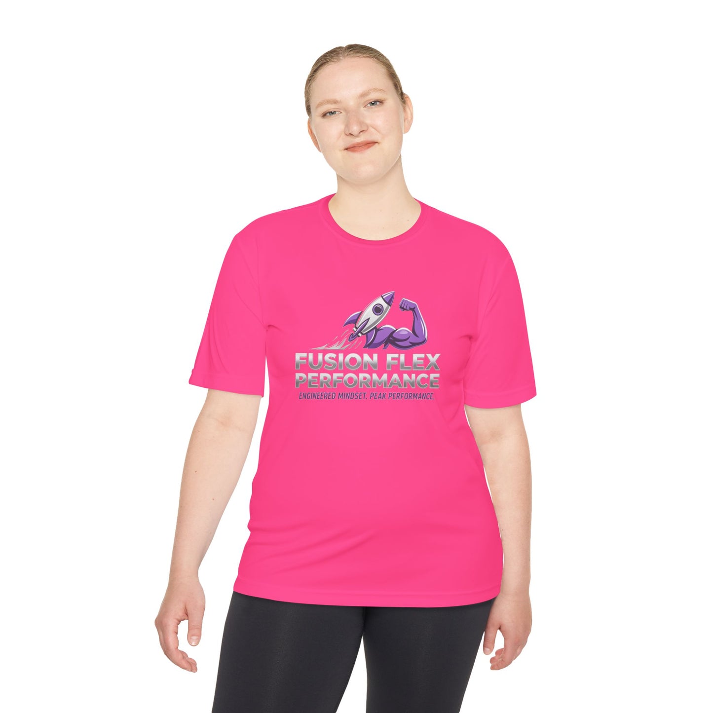 Fusion Flex Performance Tee — Rocket Logo Moisture‑Wicking Athletic Shirt