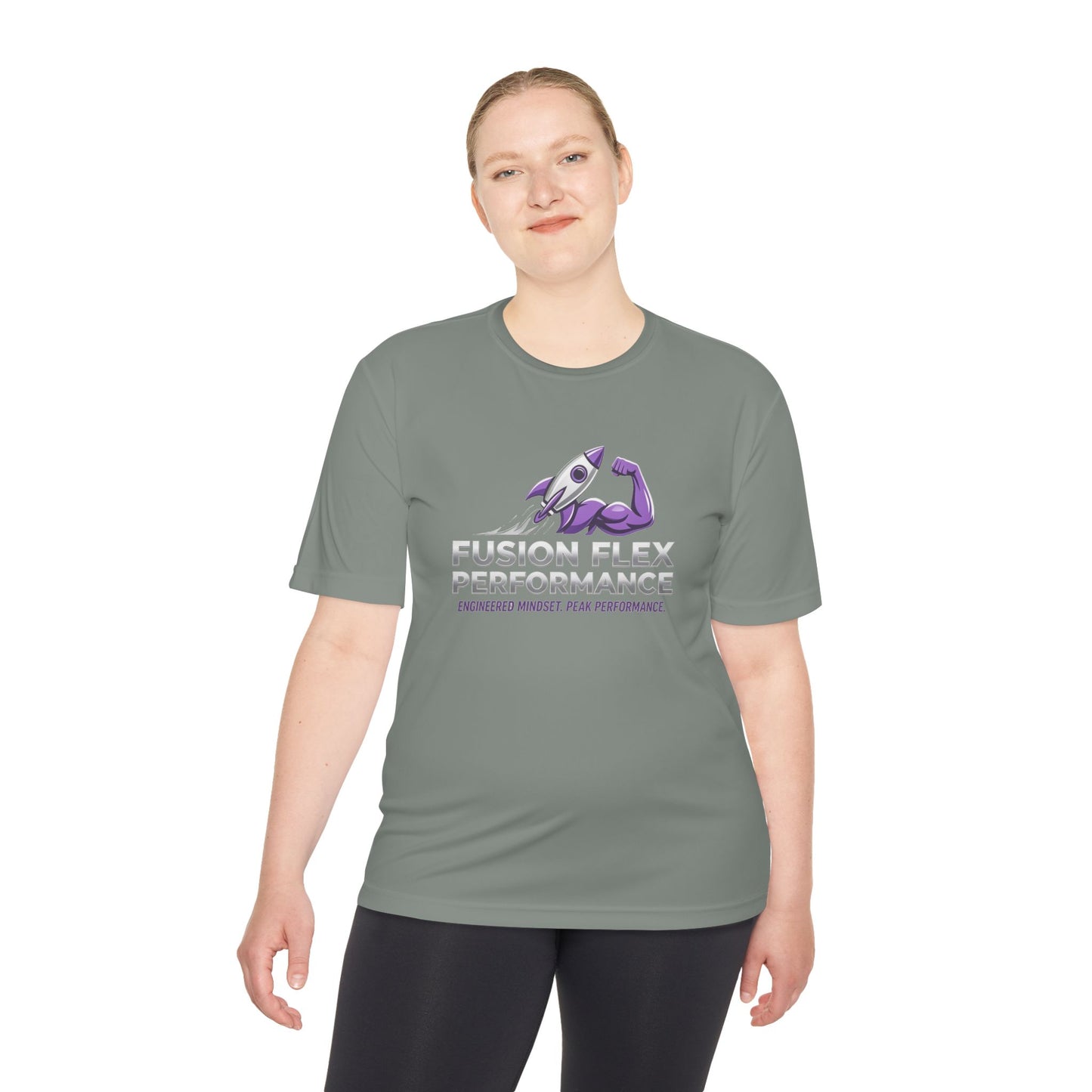 Fusion Flex Performance Tee — Rocket Logo Moisture‑Wicking Athletic Shirt