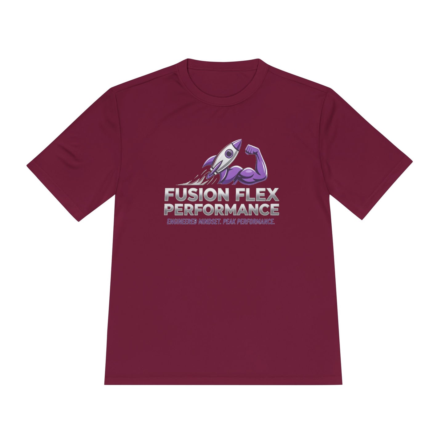 Fusion Flex Performance Tee — Rocket Logo Moisture‑Wicking Athletic Shirt