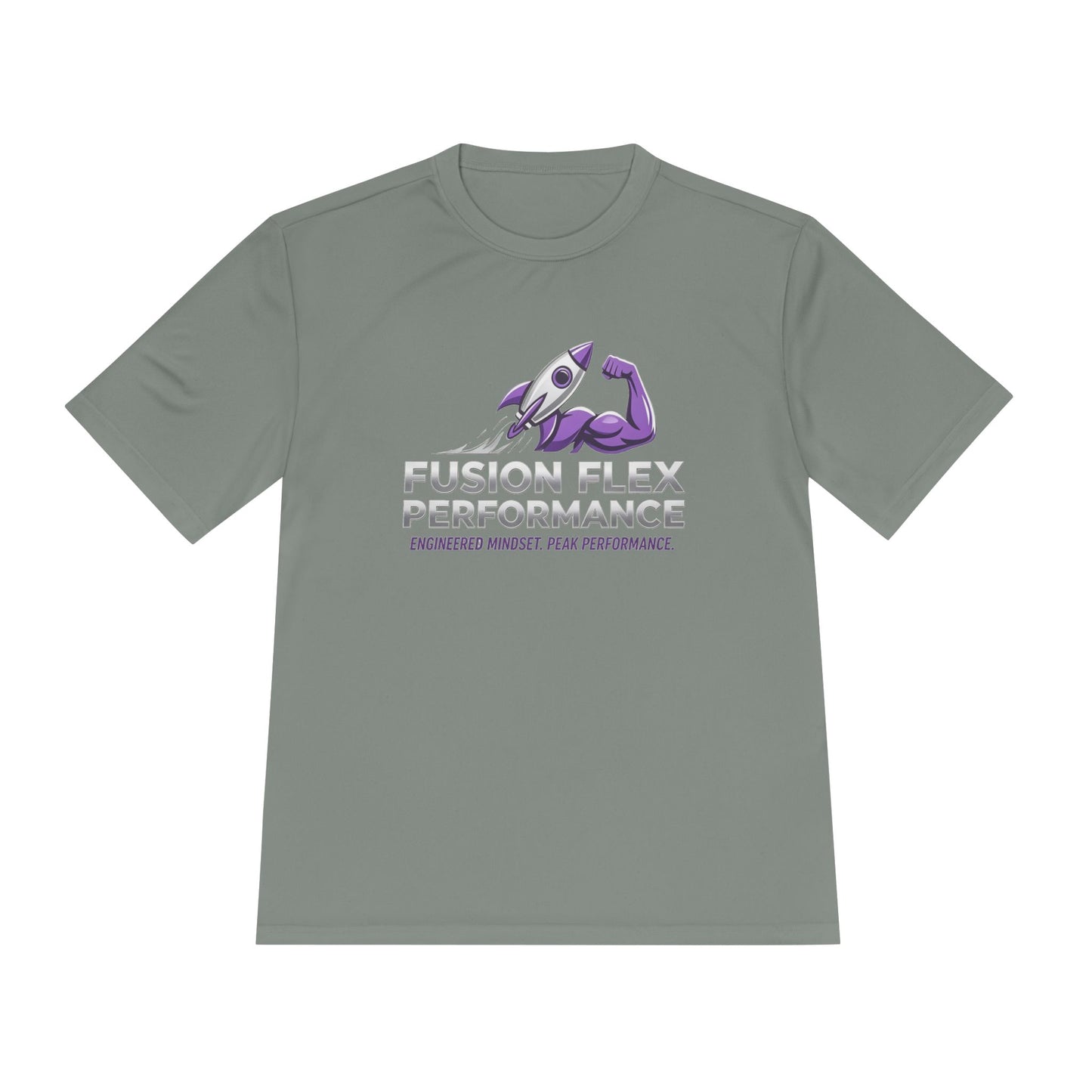 Fusion Flex Performance Tee — Rocket Logo Moisture‑Wicking Athletic Shirt