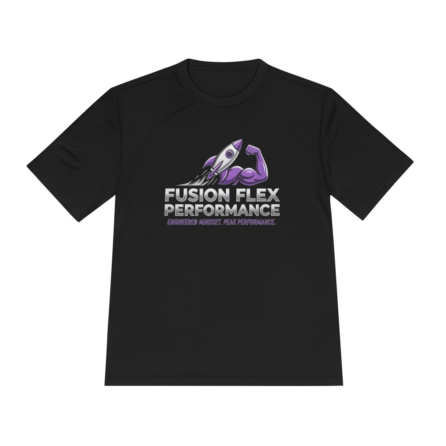 Fusion Flex Performance Tee — Rocket Logo Moisture‑Wicking Athletic Shirt