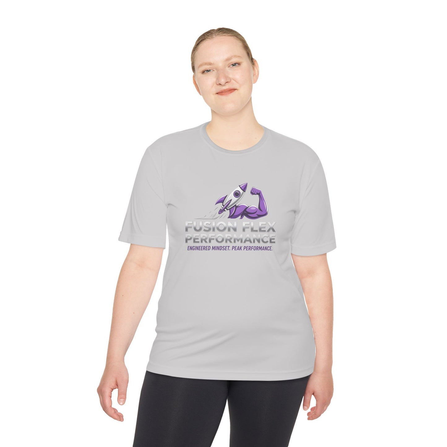 Fusion Flex Performance Tee — Rocket Logo Moisture‑Wicking Athletic Shirt