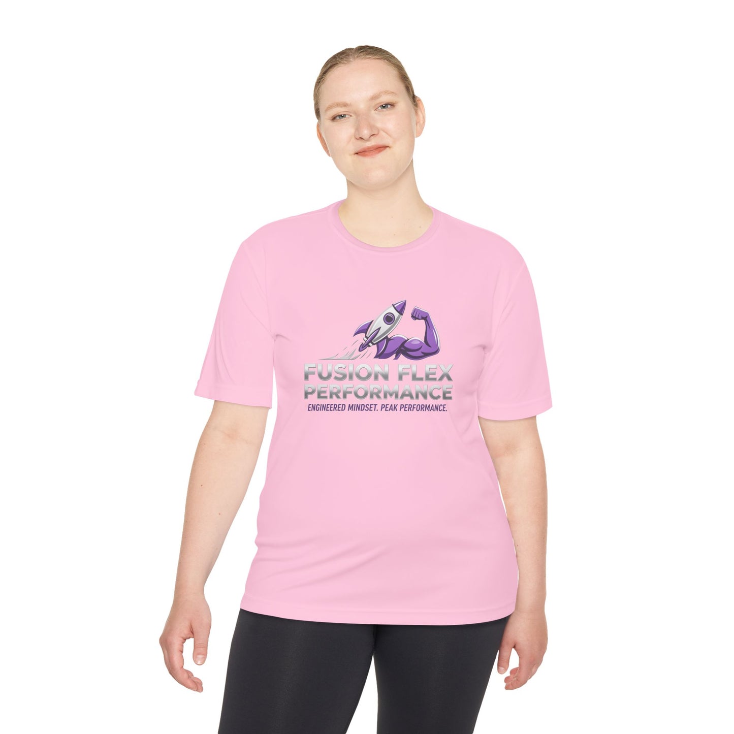 Fusion Flex Performance Tee — Rocket Logo Moisture‑Wicking Athletic Shirt