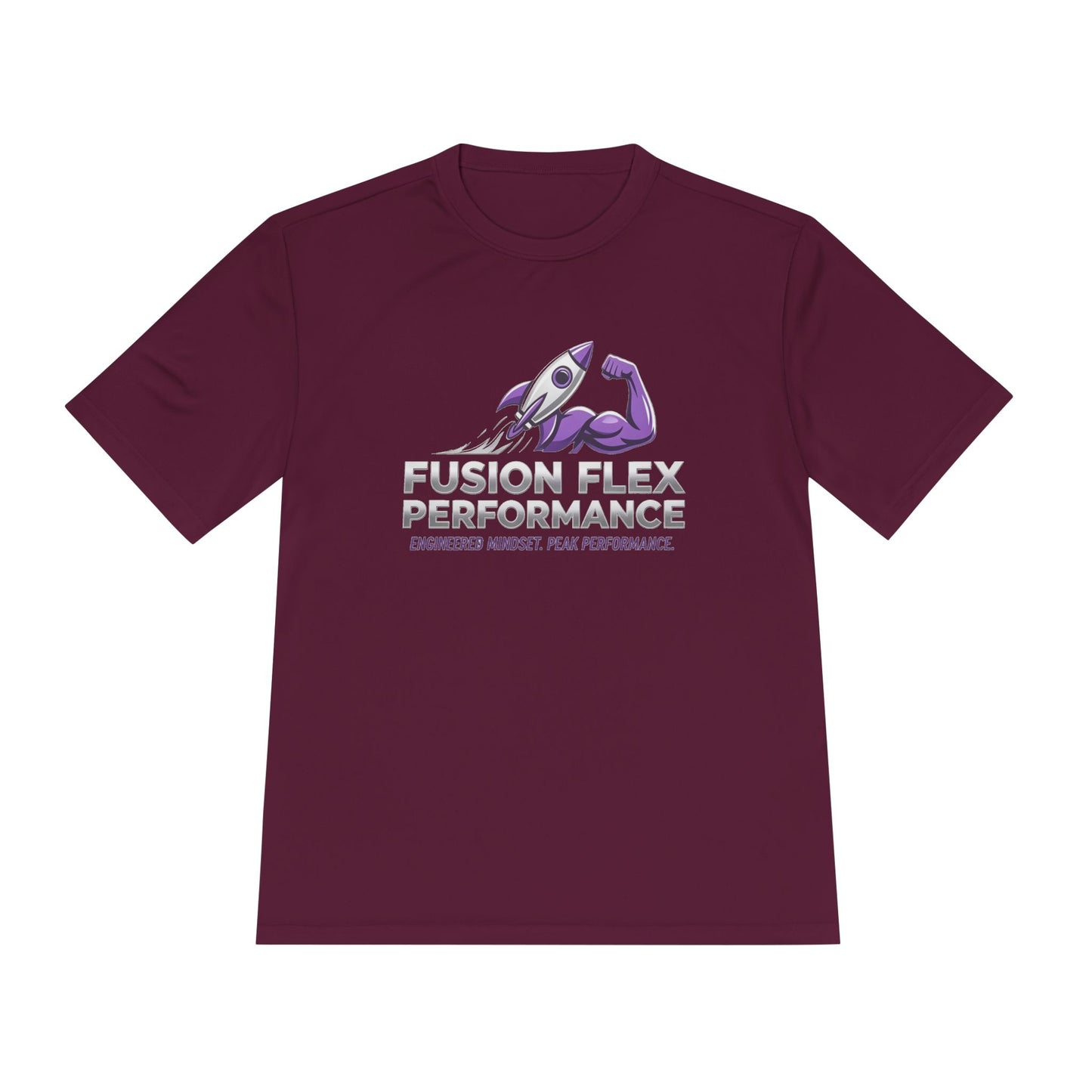 Fusion Flex Performance Tee — Rocket Logo Moisture‑Wicking Athletic Shirt