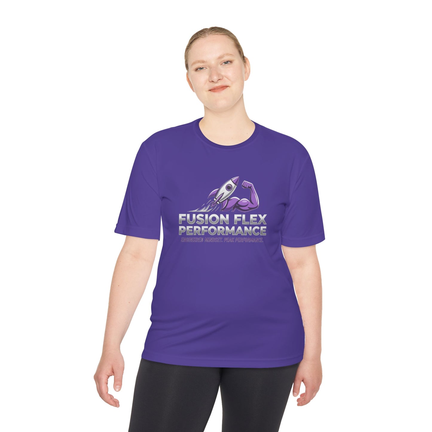 Fusion Flex Performance Tee — Rocket Logo Moisture‑Wicking Athletic Shirt