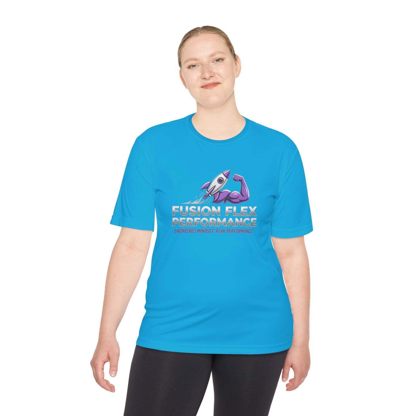 Fusion Flex Performance Tee — Rocket Logo Moisture‑Wicking Athletic Shirt