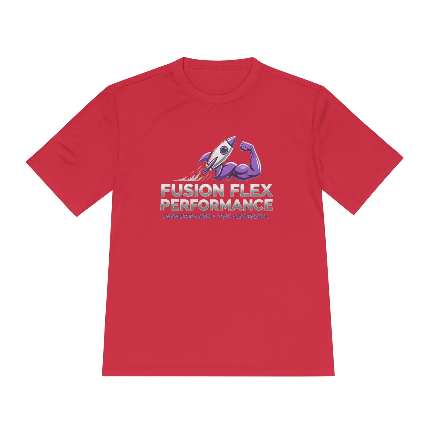 Fusion Flex Performance Tee — Rocket Logo Moisture‑Wicking Athletic Shirt