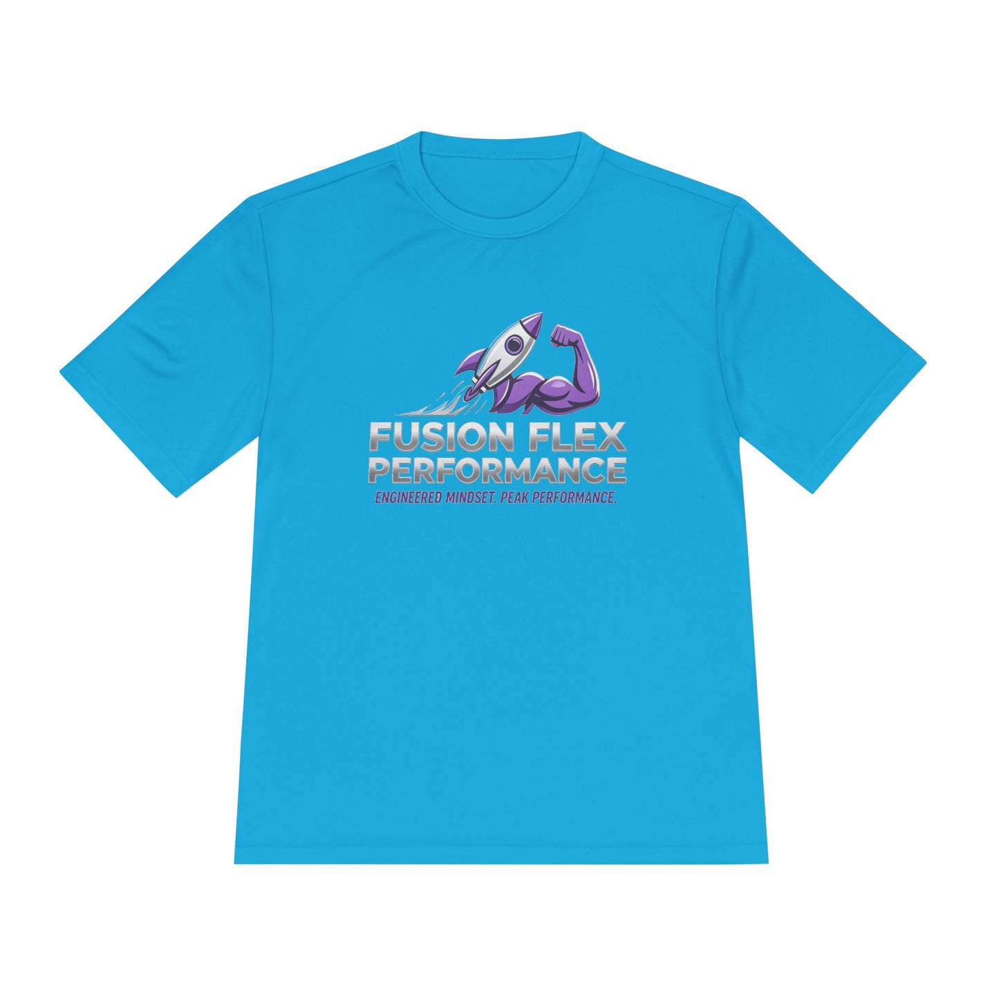 Fusion Flex Performance Tee — Rocket Logo Moisture‑Wicking Athletic Shirt