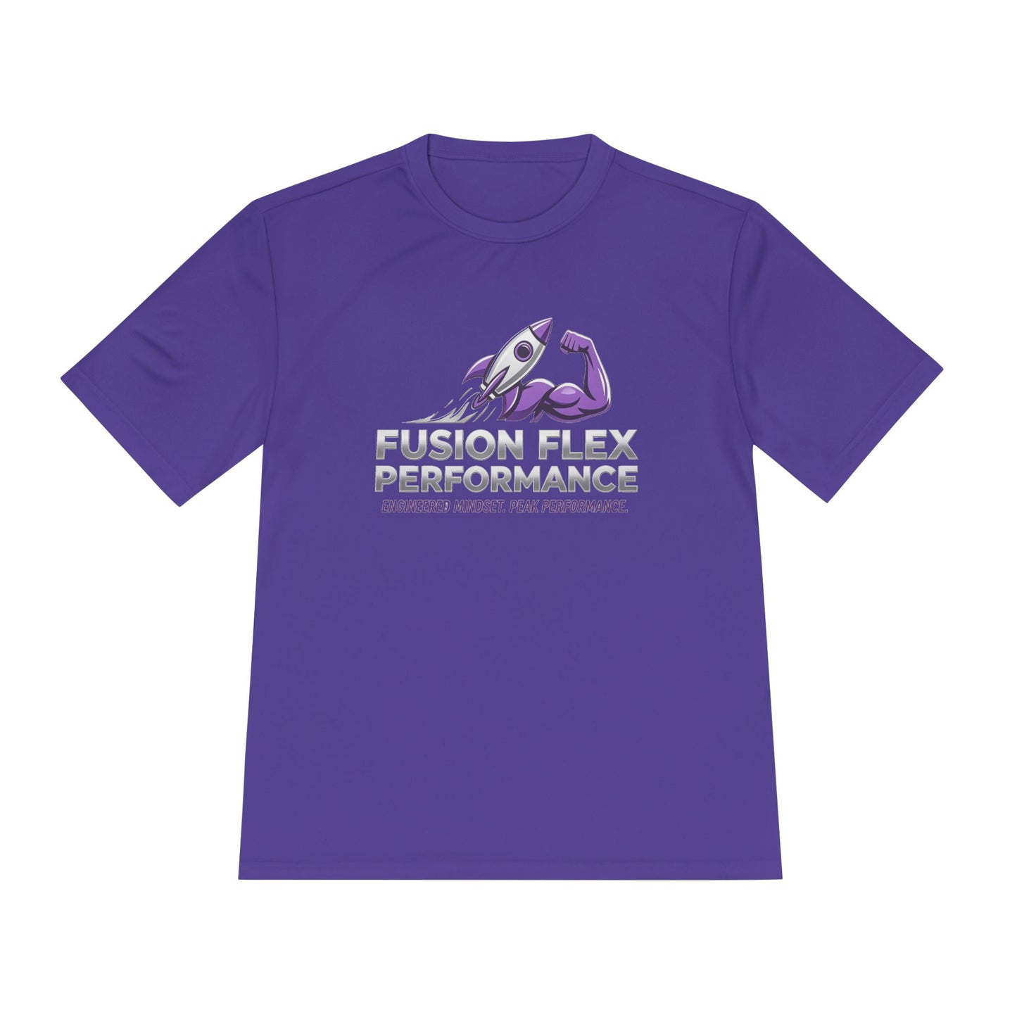 Fusion Flex Performance Tee — Rocket Logo Moisture‑Wicking Athletic Shirt