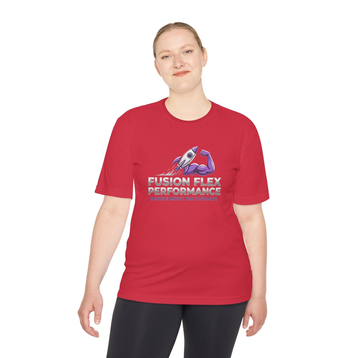 Fusion Flex Performance Tee — Rocket Logo Moisture‑Wicking Athletic Shirt