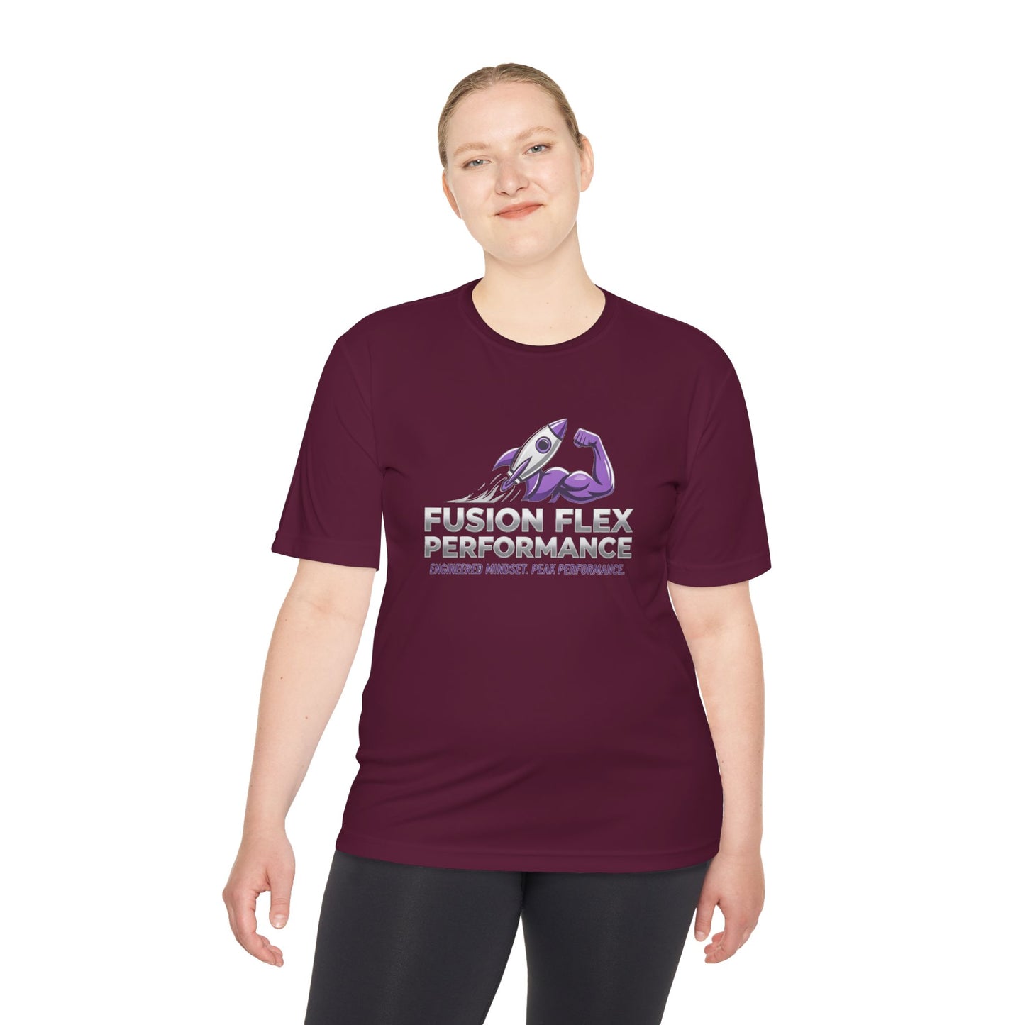 Fusion Flex Performance Tee — Rocket Logo Moisture‑Wicking Athletic Shirt