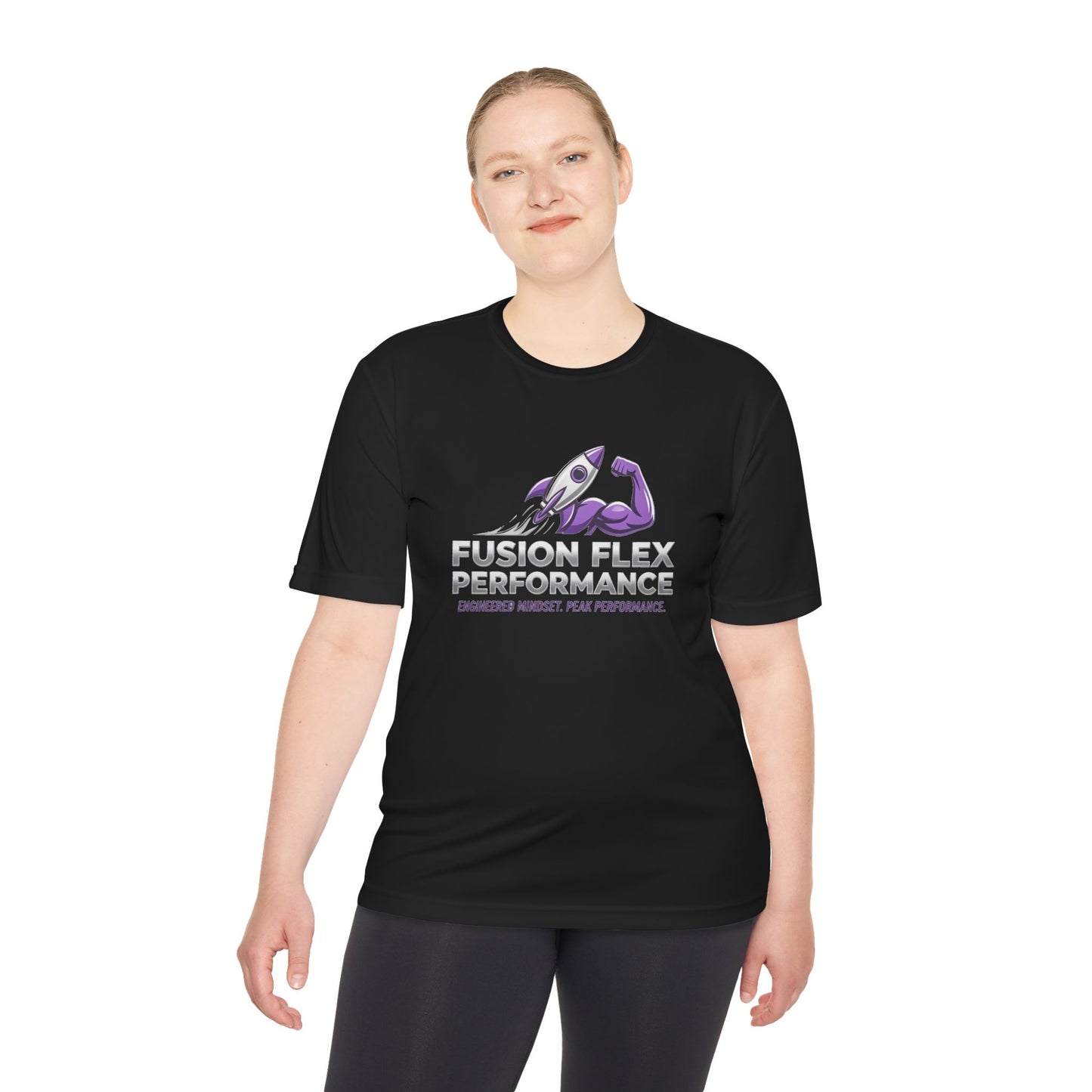 Fusion Flex Performance Tee — Rocket Logo Moisture‑Wicking Athletic Shirt
