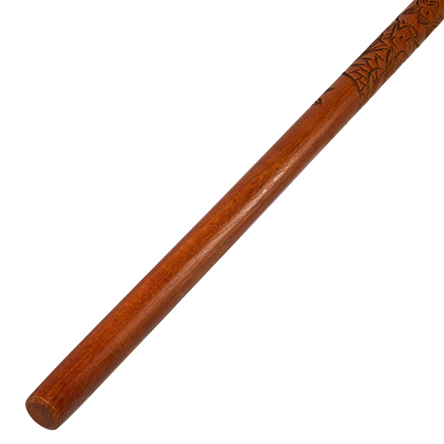 Bo Staff Carved Dragon Red