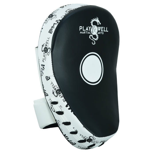 Playwell Elite Light Curved Leather "Logos"  Boxing Focus Pads