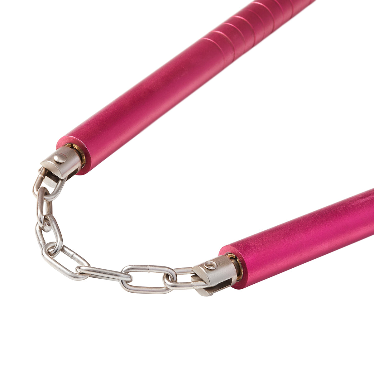 Heavy Slim Aluminium Nunchaku With Chain: Pink - 10"