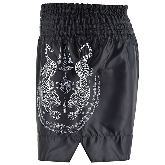 Twin Tiger Satin Muay Thai Competition Fight Shorts  - Black