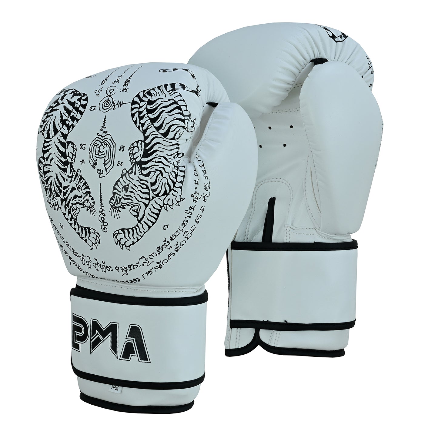 Twin Tigers Muay Thai Boxing Gloves, Shin Pads & Shorts - White