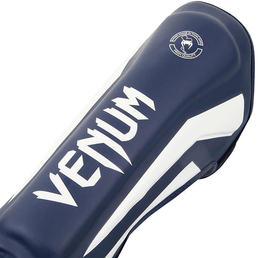 Venum Muay Thai Stand Up Elite Shin Guards - Navy Blue/White