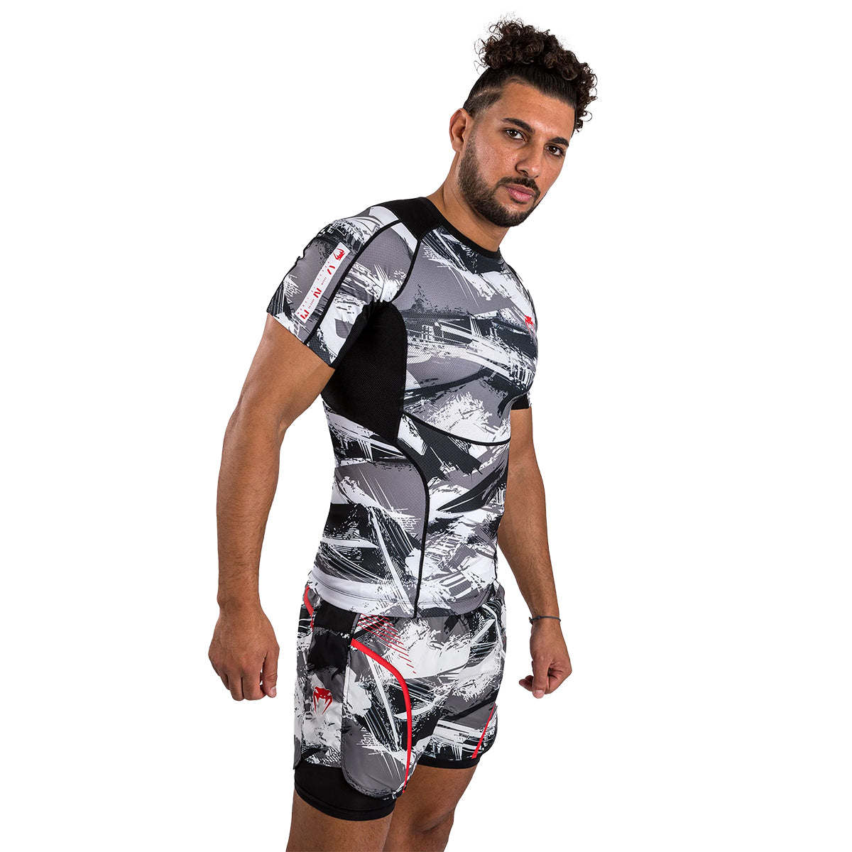 Venum Electron 3.0 MMA Short Sleeve Rashguard - Camo Grey