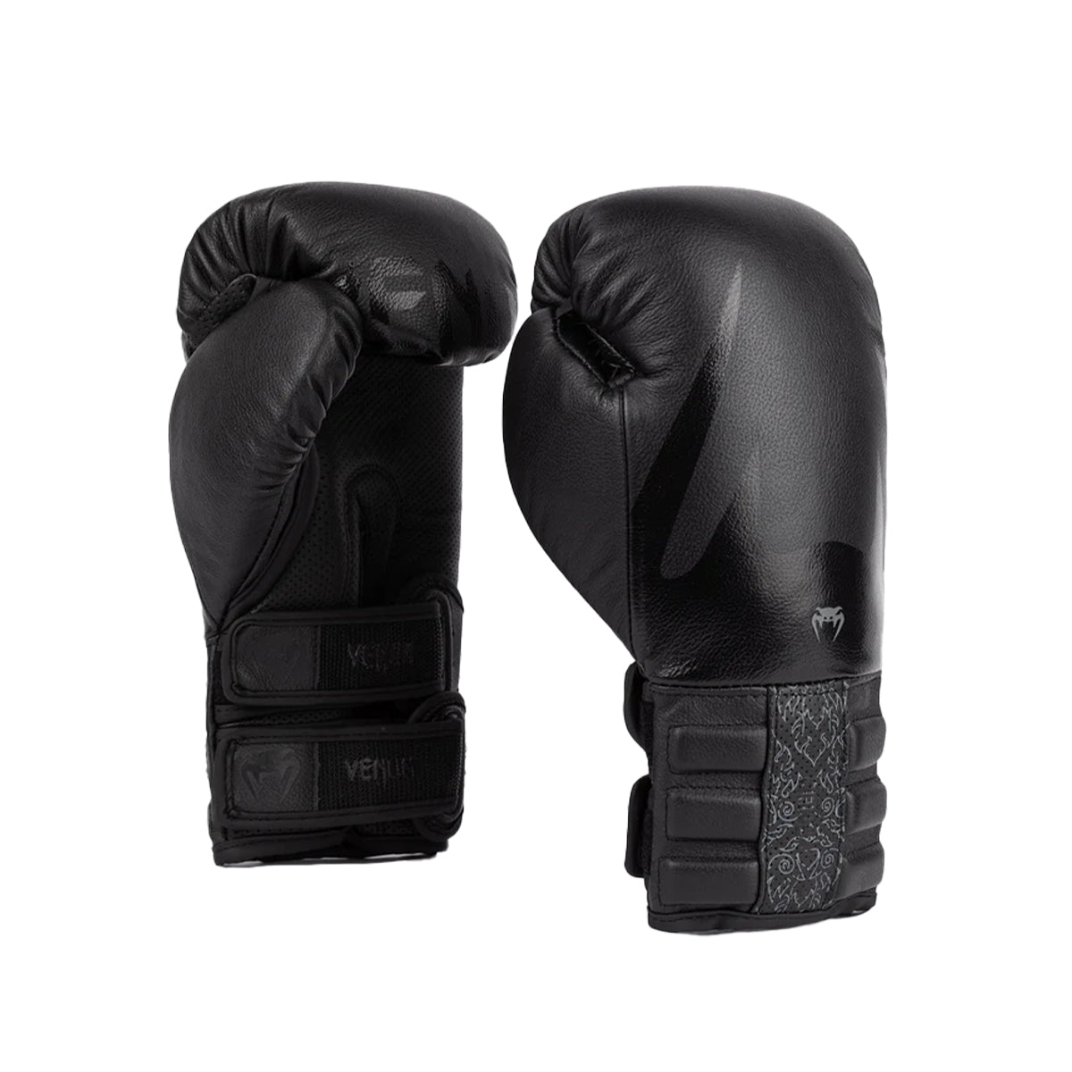 Venum Reverso Leather Boxing Gloves - Black/Black