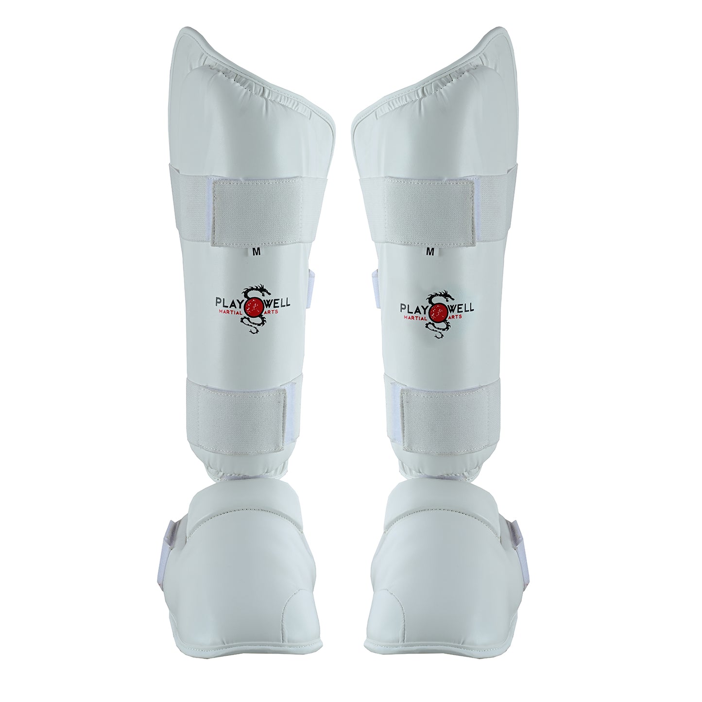 WUKF Style Karate Competion White Shin Guards  - Pair