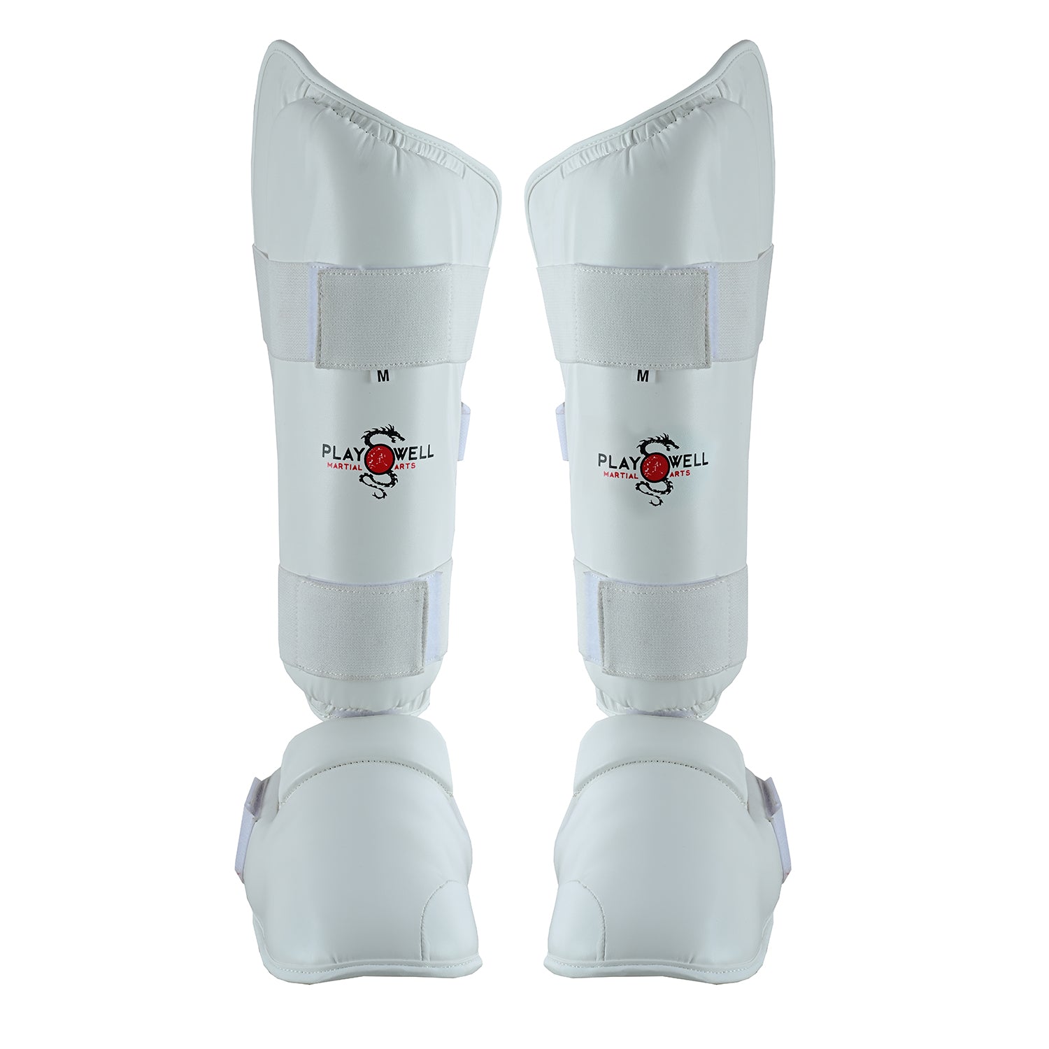 WUKF Style Karate Competion White Shin Guards  - Pair