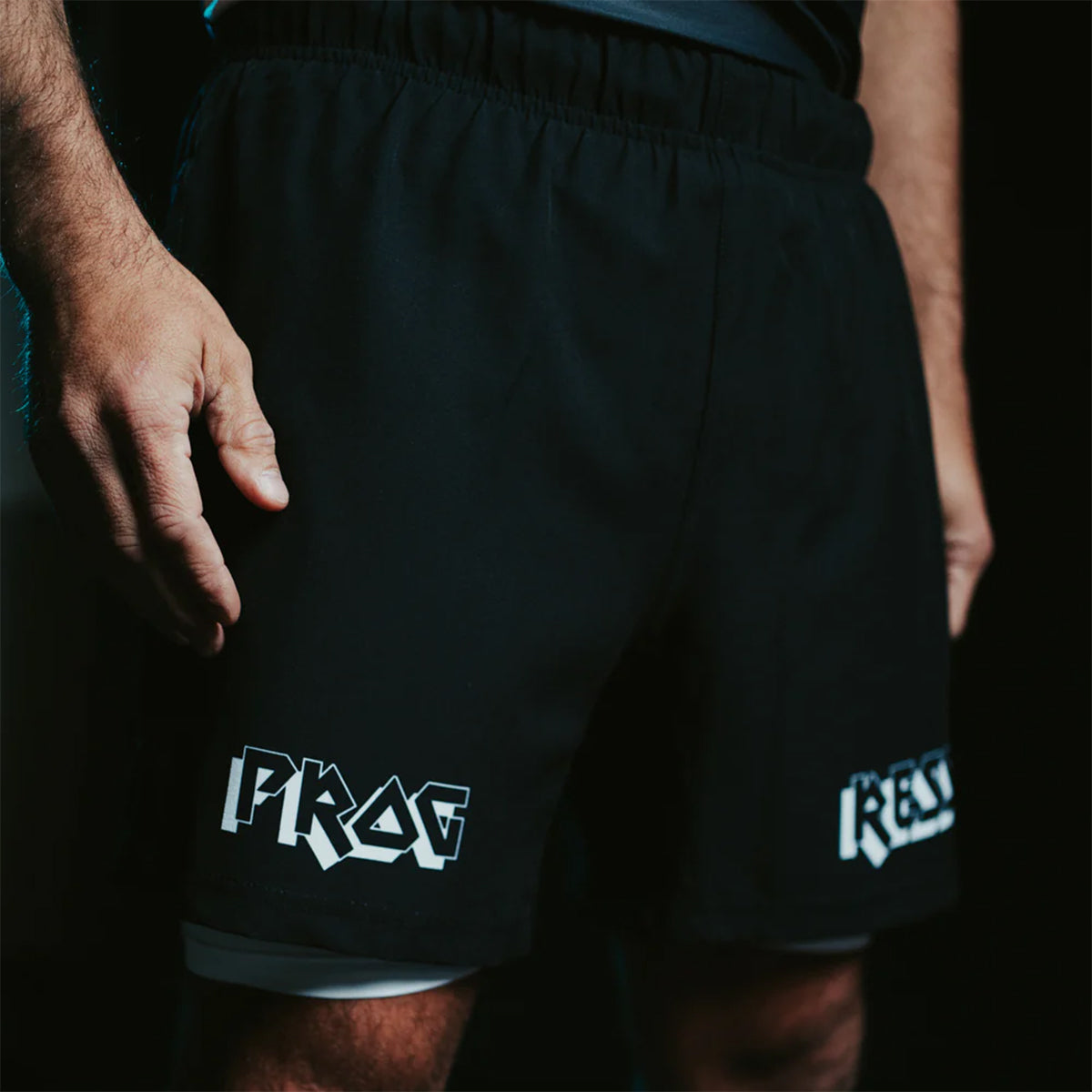 Progress Jiu Jitsu Bengal Hybrid No Gi Shorts - Black/White