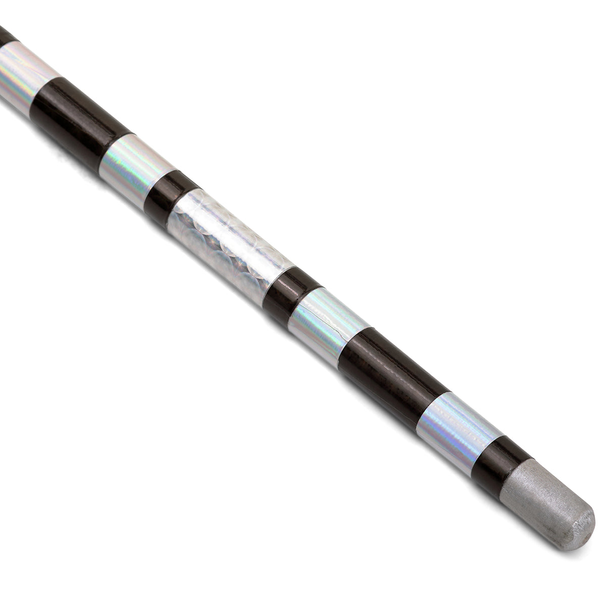 Chrome Competition Silver/Black Lotus Wood Bo Staff - 60 Inches