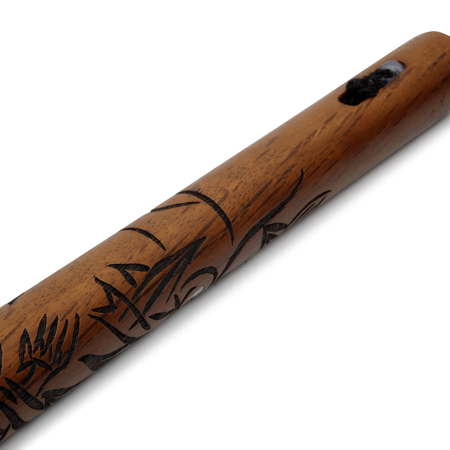 Deluxe Red Oak Carved Dragon Nunchucks Cord