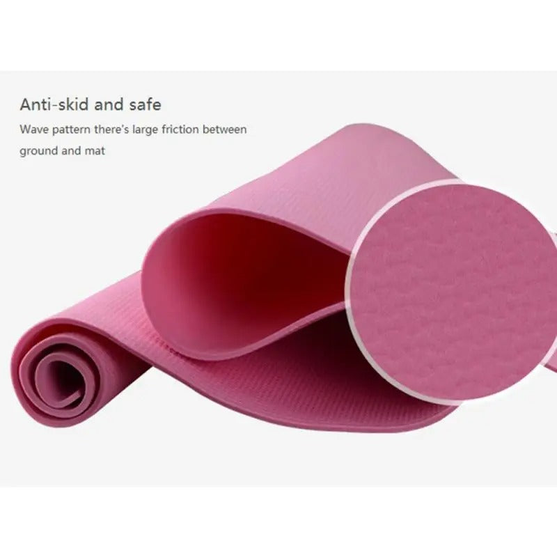 4mm Yoga Mat with benefits and details displayed.