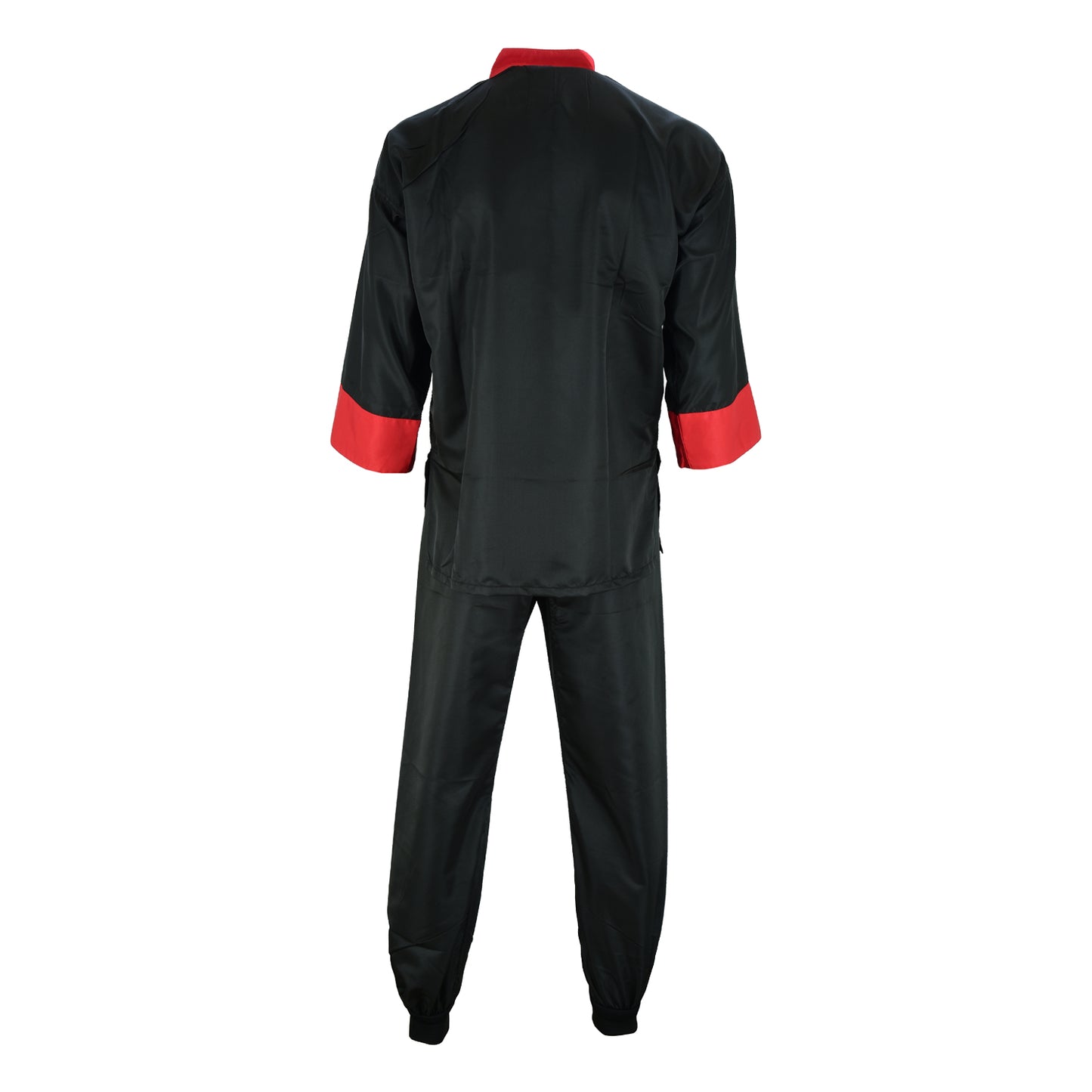 Adults Kung Fu Elite Microfibre Suit - Black/Red