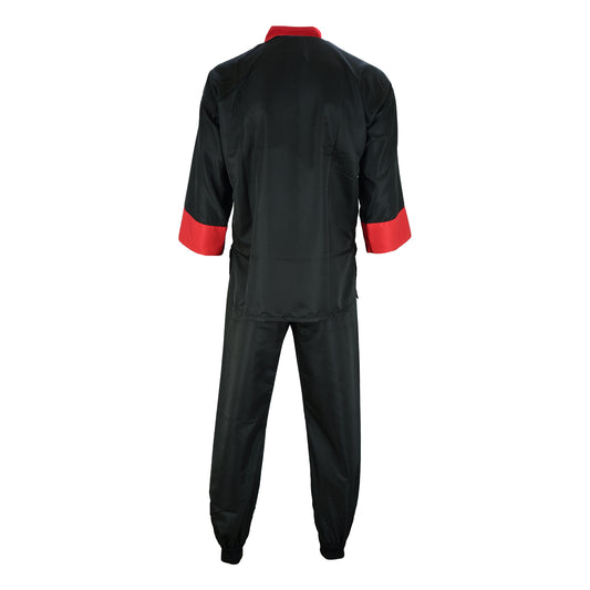 Adults Kung Fu Elite Microfibre Suit - Black/Red