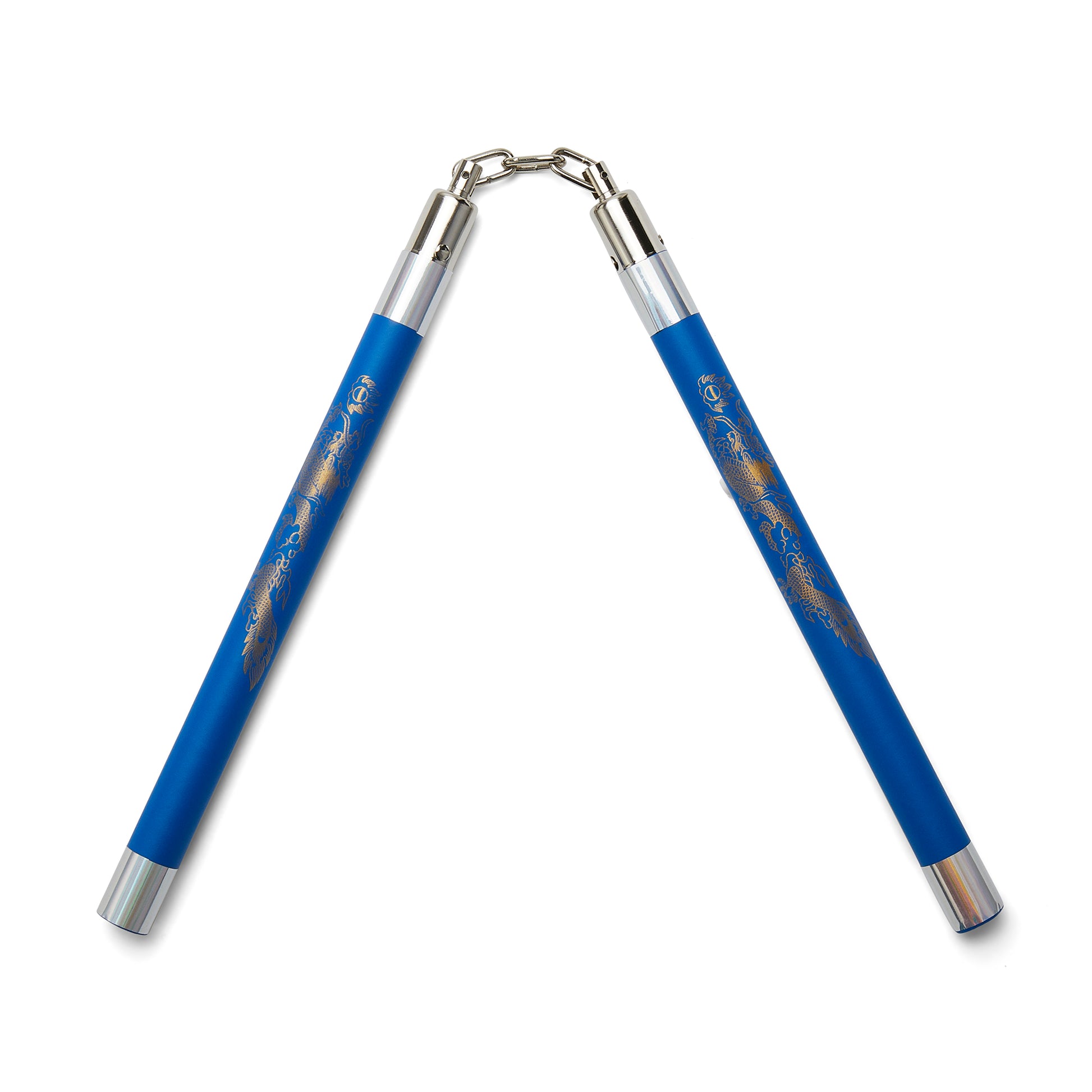 Deluxe Foam Speed Nunchucks With Chain - Blue/Silver - 11"