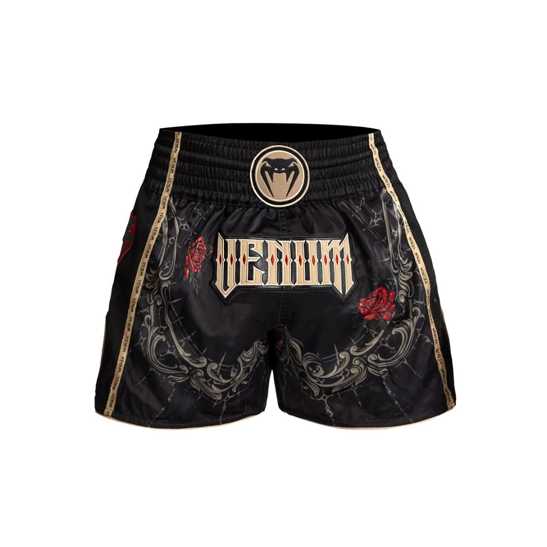 Venum Santa Muerte 5.0 Muay Thai Shorts - Deep Black/Gold