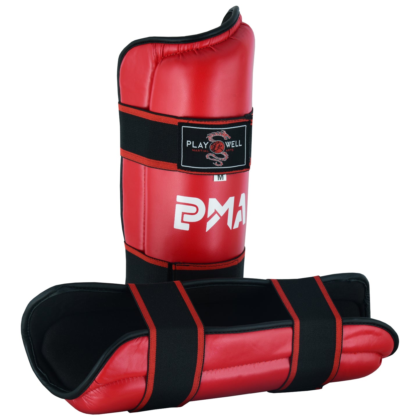 Semi Contact Elite Kickboxing Shin Guards  - Red