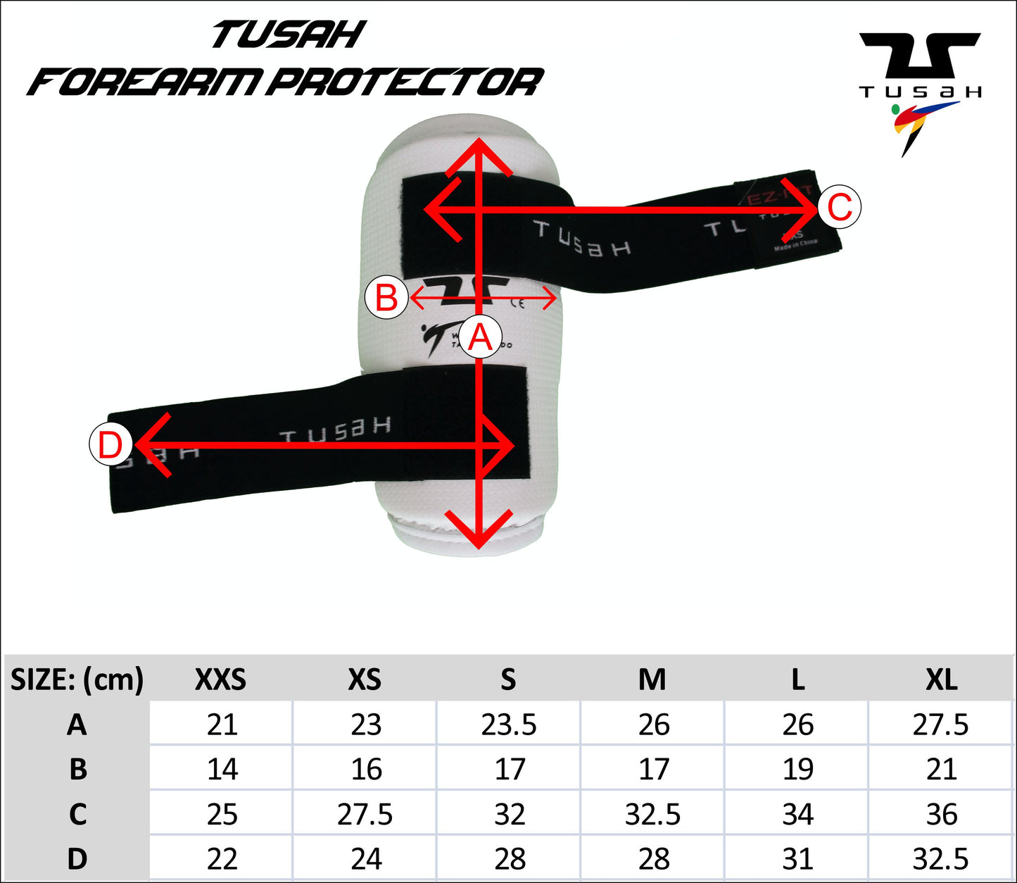 Tusah WT Taekwondo Competition Approved Forearm Guards
